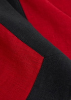 Liberowe Havi Panelled Cropped Linen top Red