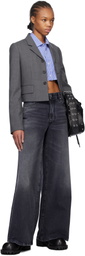 We11done Black Oversized Washed Jeans