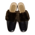 Gucci Black Faux-Fur Lawrence Loafers