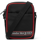 Alexander McQueen - Logo-Print Leather-Trimmed Canvas Messenger Bag - Black