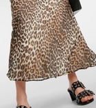 Ganni Leopard-print chiffon maxi dress