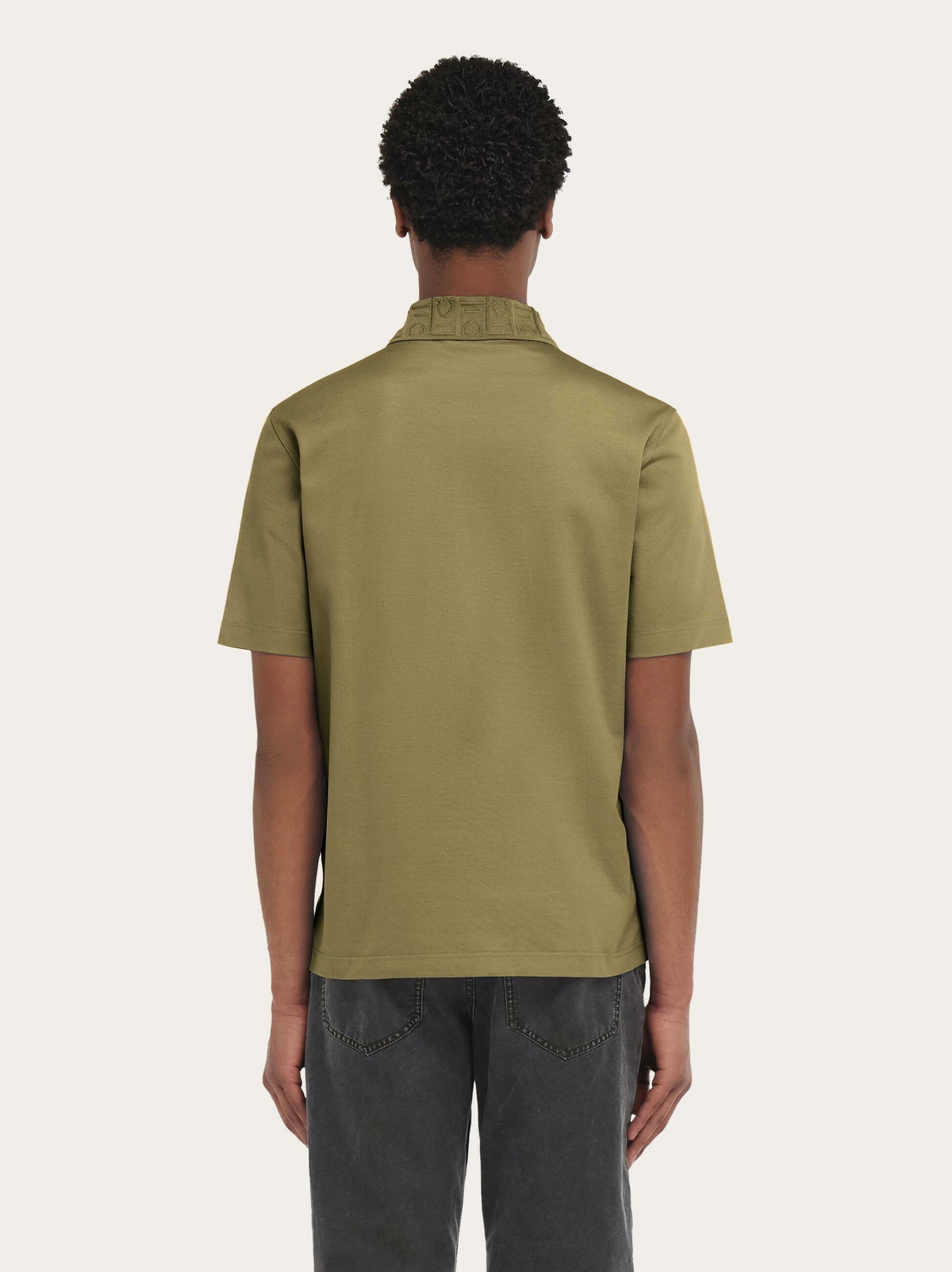 Ferragamo Mens Short-sleeved polo shirt with pocket detail in Green