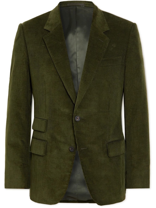 Photo: Kingsman - Harry Slim-Fit Cotton and Cashmere-Blend Corduroy Suit Jacket - Green