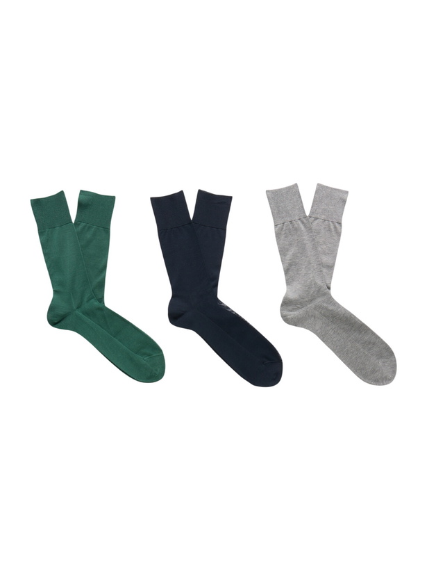 Photo: Falke - N9 Finest Three-Pack Ribbed Cotton-Blend Socks - Multi