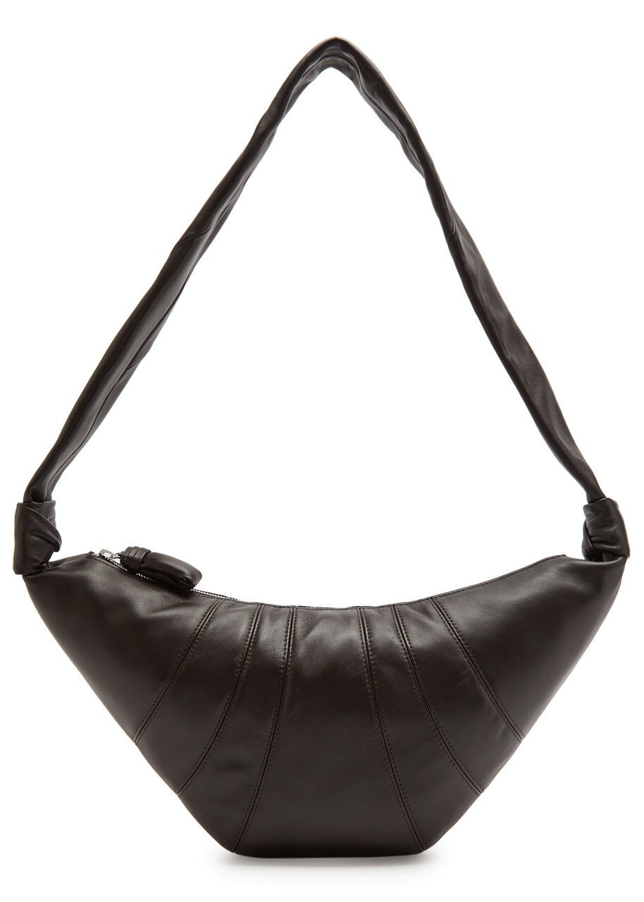 Lemaire Croissant Medium Grained Leather Shoulder bag - Chocolate - One Size