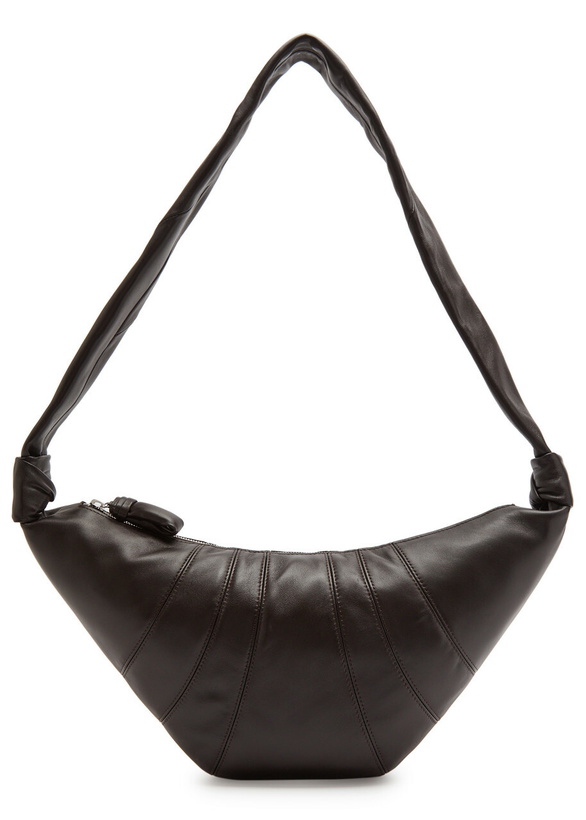 Photo: Lemaire Croissant Medium Grained Leather Shoulder bag - Chocolate - One Size