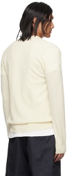 COMME des GARÇONS PLAY Off-White & White Heart Patch Cardigan