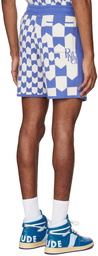 Rhude Blue & White Racing Shorts