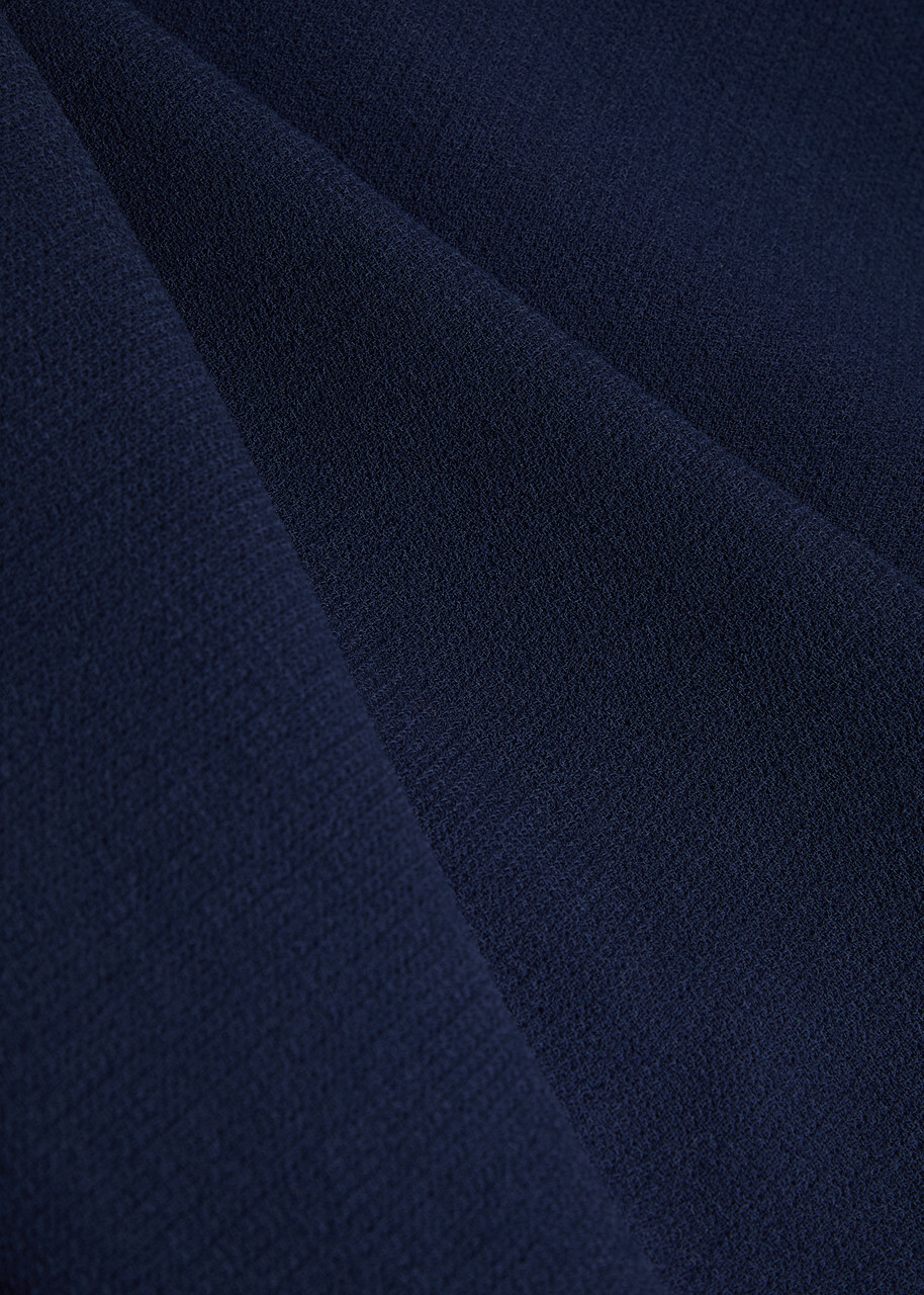 Roland Mouret Belted Wool Midi Dress Navy