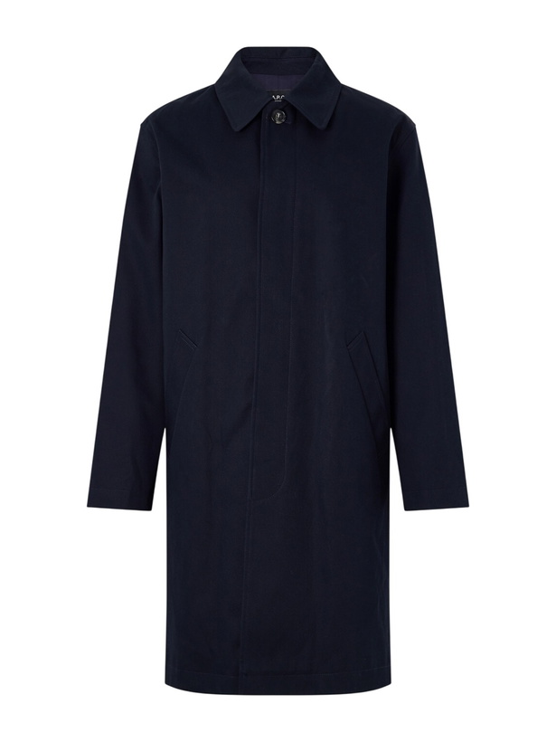 Photo: A.P.C. - Mac Duras Cotton Mac Coat - Blue