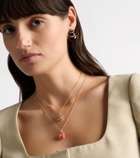 Yvonne Léon Trèfle and Le Cubo 9kt gold and enamel single earring and pendant set with diamonds
