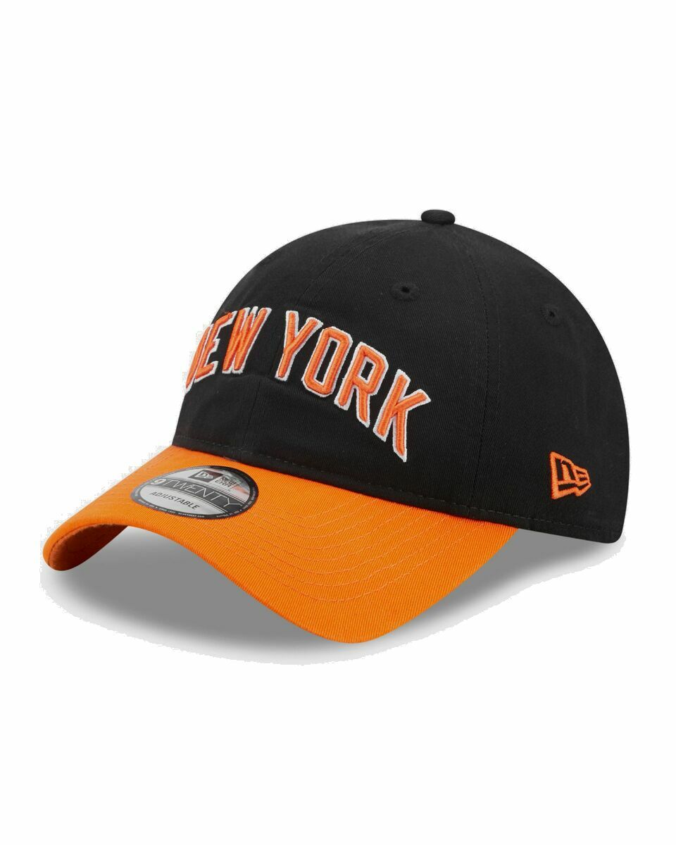 Photo: New Era 920 Nbace 22 New York Knicks Otc Black|Orange - Mens - Caps