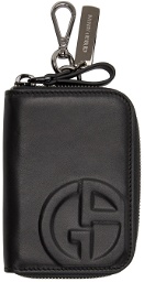 Giorgio Armani Black Zipped Logo Card Holder