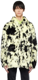 BLUEMARBLE Black & White Print Reversible Faux-Fur Jacket