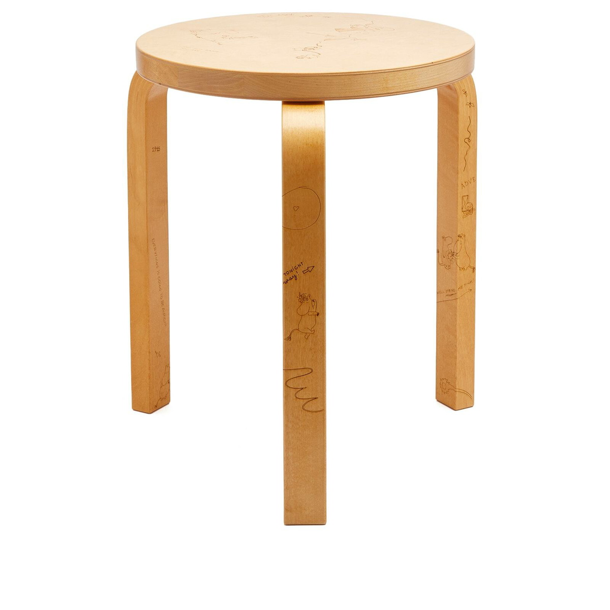 Artek Alvar Aalto 1933 Stool 60 in Lacquered Red Artek Artek Alvar Aalto 1933 Stool 60 in Lacquered Red Artek