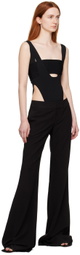BOYAROVSKAYA Black High-Cut Bodysuit
