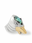 Jacques Marie Mage - Yellowstone Forever Lamar Sterling Silver, 18-Karat Gold and Turquoise Ring - Silver