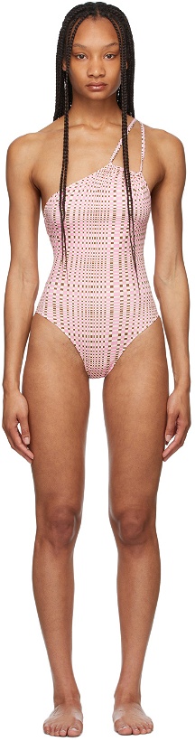 Photo: Gimaguas Pink Check Ferret One-Piece Swimsuit
