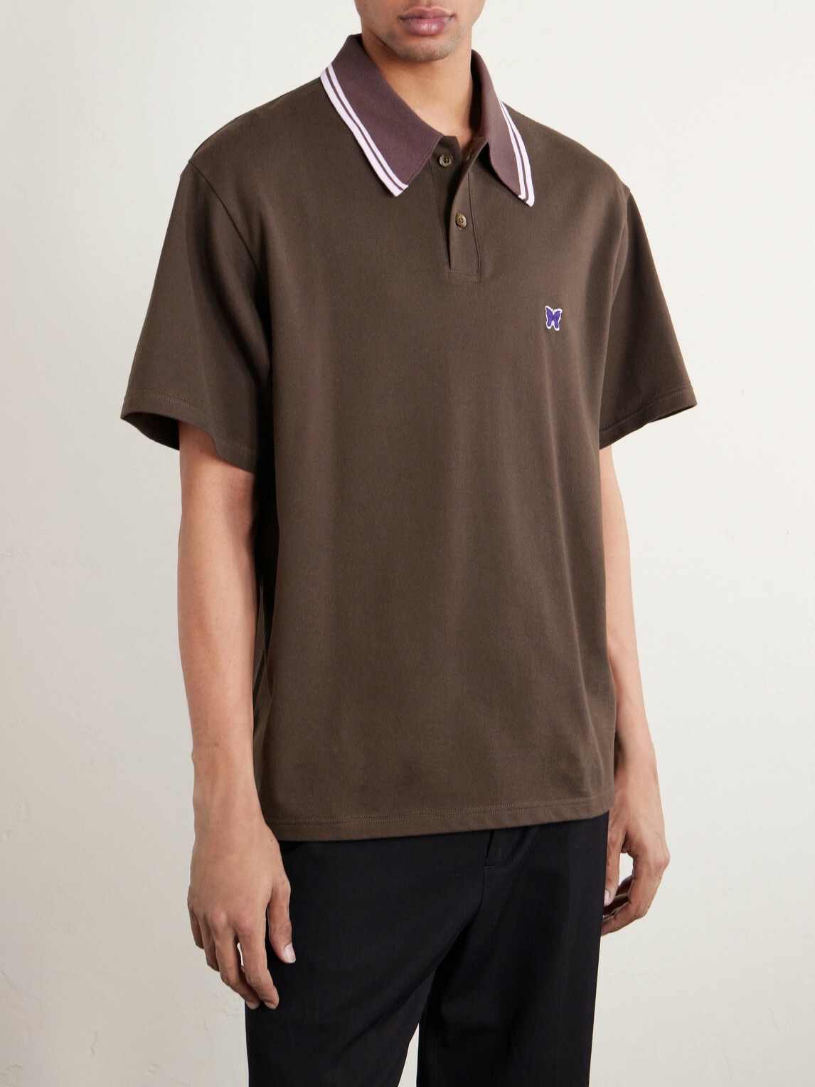 Needles - Logo-Appliquéd Cotton-Piqué Polo Shirt - Brown