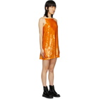 Eckhaus Latta Orange Sequin Mini Dress