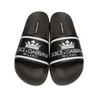 Dolce and Gabbana Black Milano Logo Slides