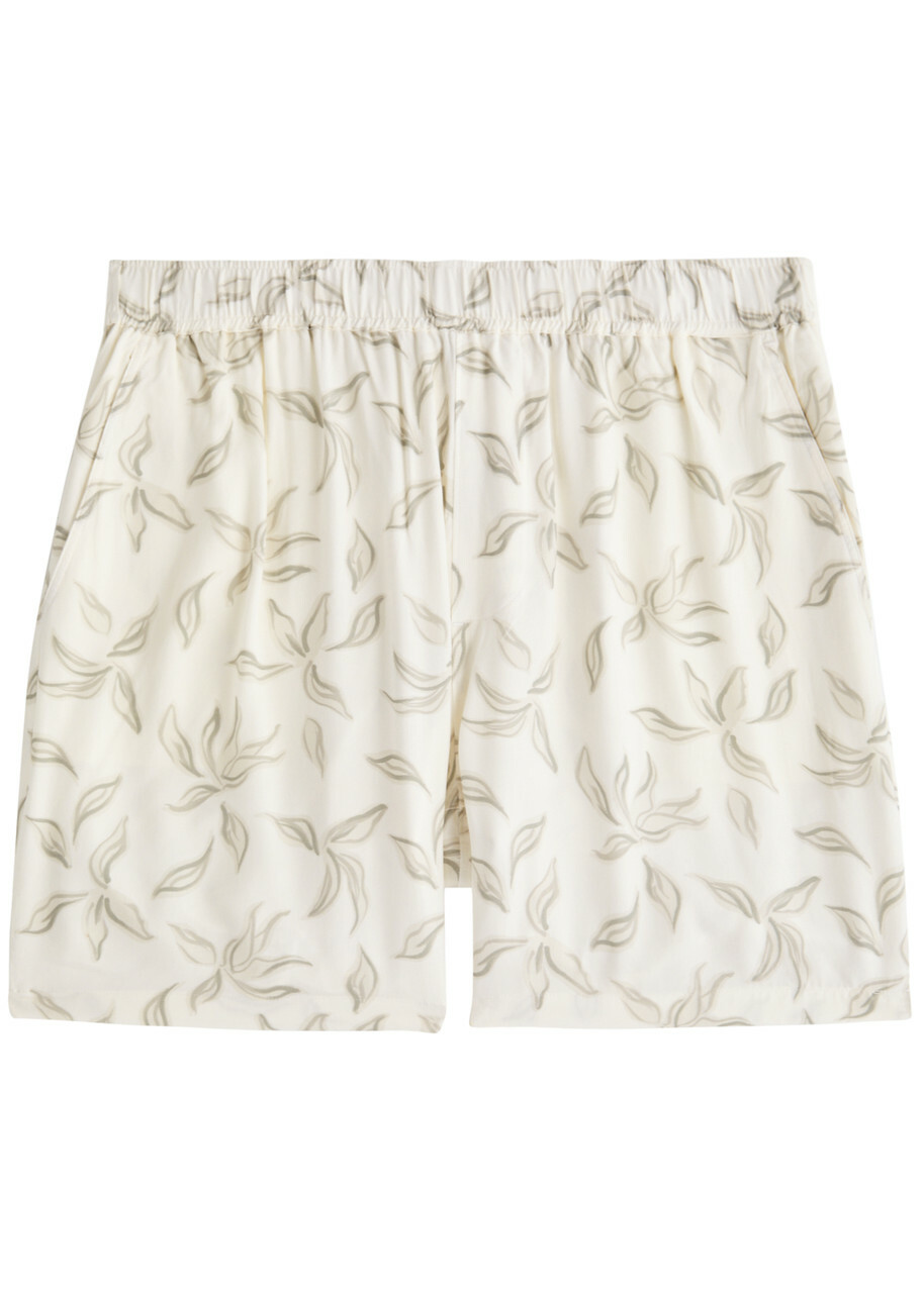 Paige Sanda Floral-print Shorts Beige