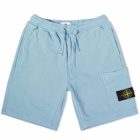 Stone Island Men's Brushed Cotton Sweat Shorts in Sky Blue
