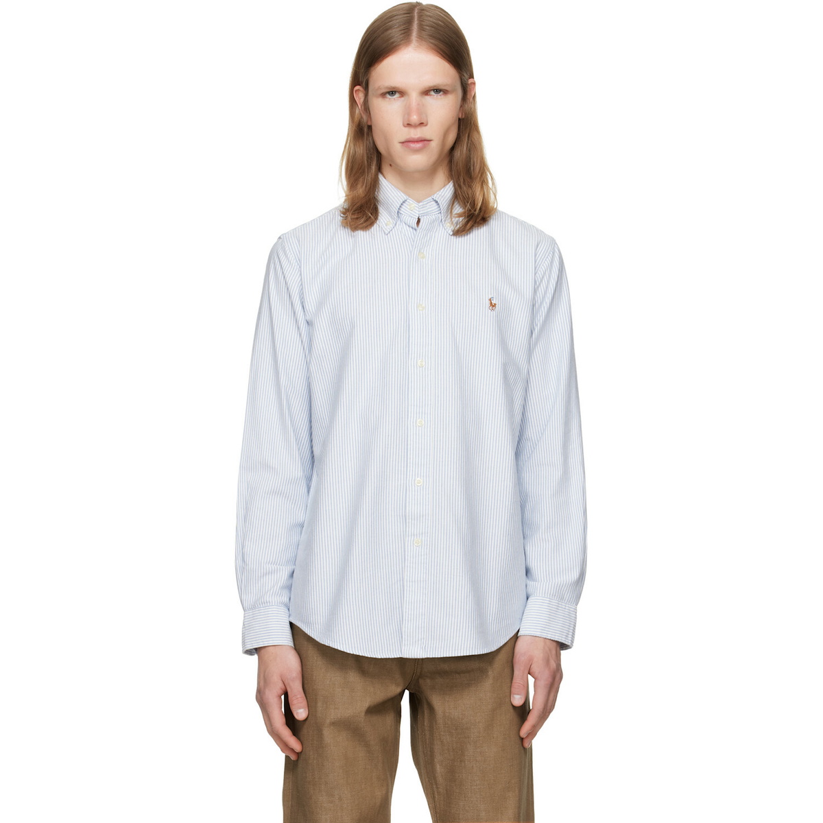 Polo Ralph Lauren Navy & White Striped Oxford Shirt