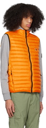 Stone Island Orange Garment-Dyed Down Vest