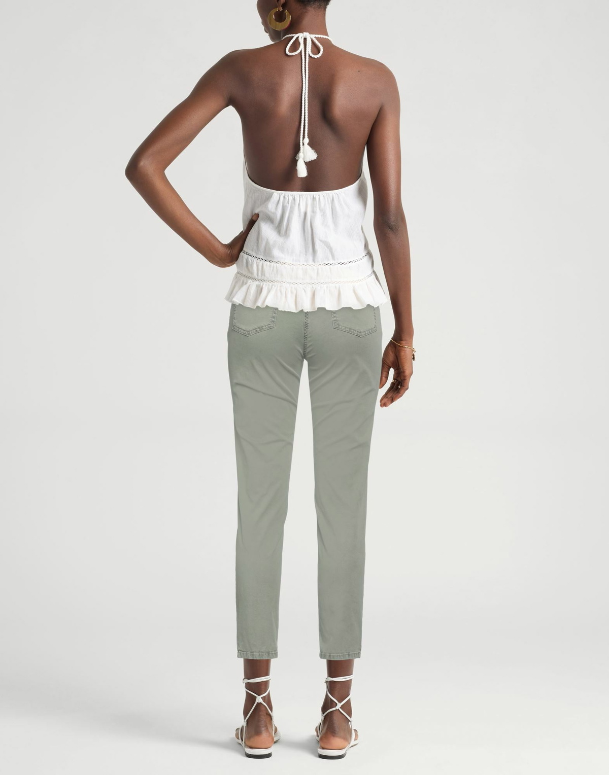 Peserico Womens Pants Military in Green
