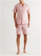 Hamilton And Hare - Camp-Collar Pinstriped Cotton Pyjama Shirt - Pink