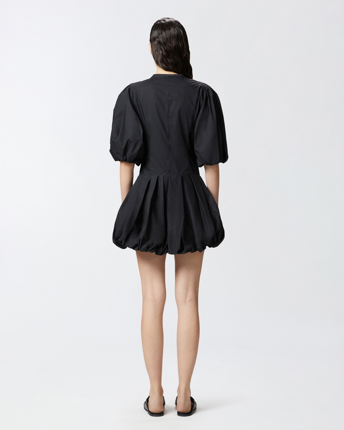 Pinko Short Dress With Balloon Skirt Limo Black Pinko Pinko Short Dress With Balloon Skirt Limo Black Pinko