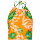GANNI Women's Halter Bikini Top in Vibrant Orange