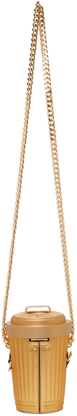 Moschino Gold Trash Can Shoulder Bag Moschino