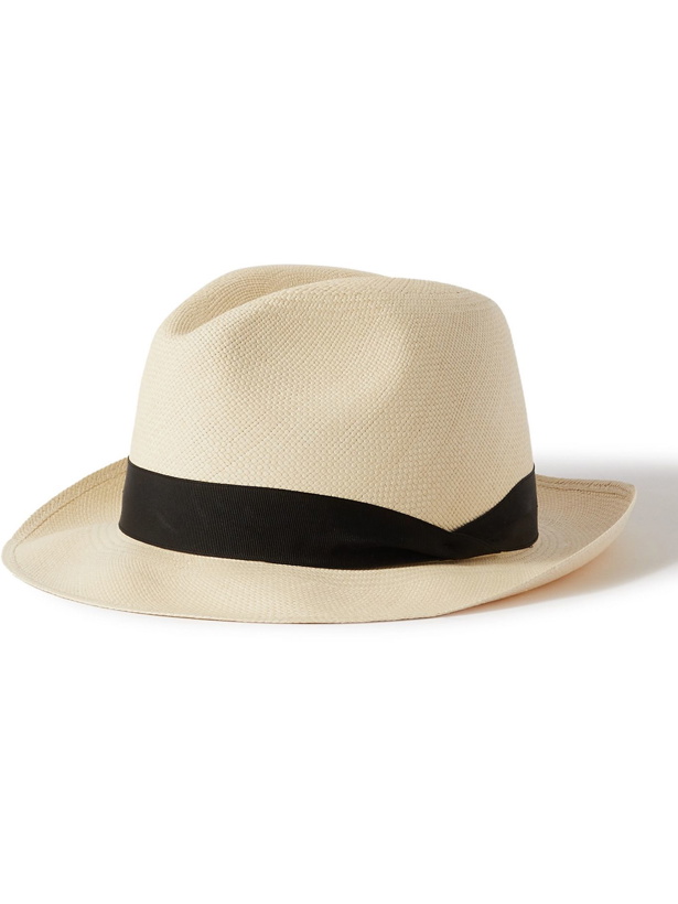 Photo: LOCK & CO HATTERS - Grosgrain-Trimmed Straw Panama Hat - Neutrals