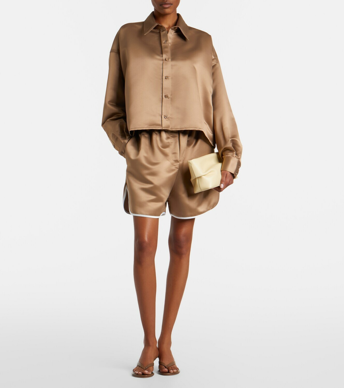 The Frankie Shop Arlen satin shirt