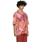 Nicholas Daley Orange and Pink Aloha Shirt