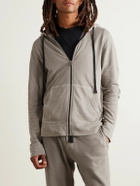 James Perse - Garment-Dyed Cotton-Jersey Zip-Up Hoodie - Gray