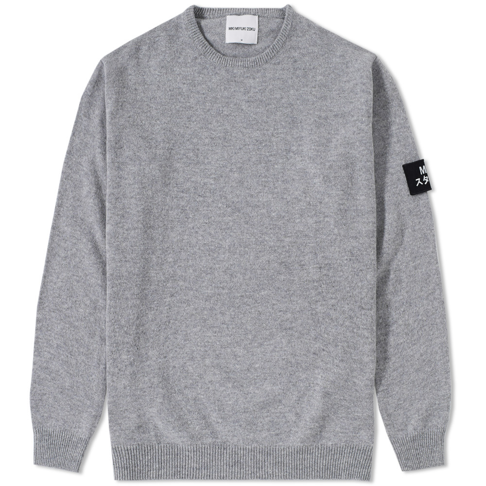 MKI Arm Badge Lambswool Crew Knit MKI Miyuki-Zoku