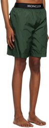 Moncler Green Three-Pocket Swim Shorts
