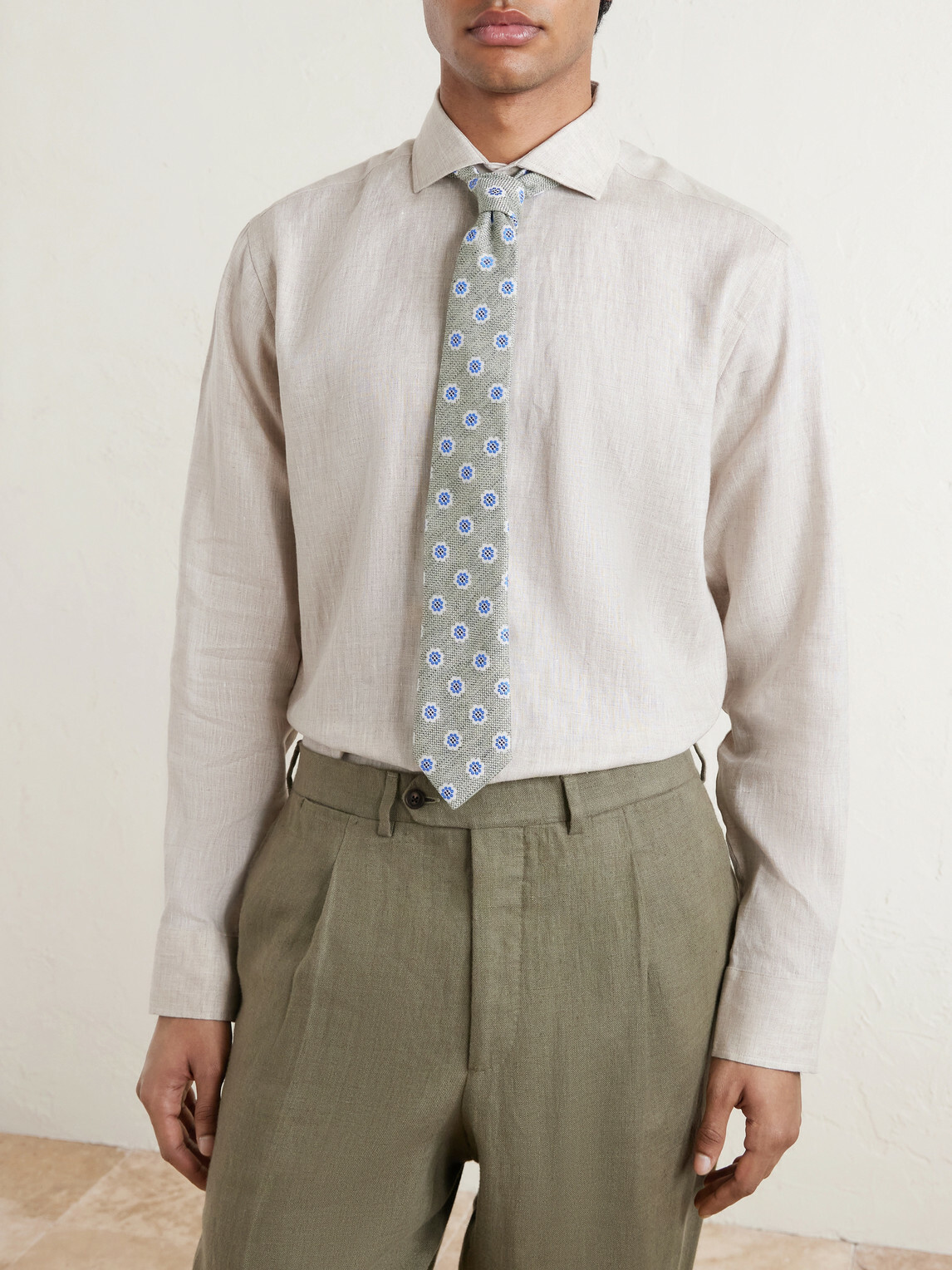 Favourbrook - Bridford Cutaway-Collar Linen Shirt - Gray