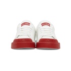 Dolce and Gabbana White and Red Portofino Sneakers