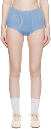 Rier Blue Fine Rib Briefs