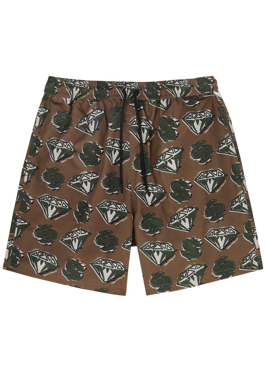 Billionaire Boys Club Dollar Printed Shell Swim Shorts Khaki