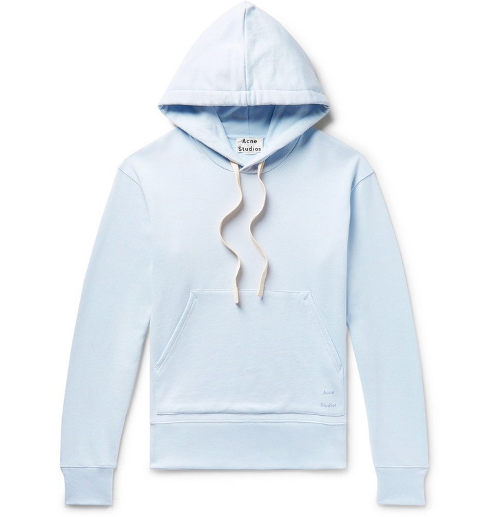 Photo: Acne Studios - Fellis Loopback Cotton-Jersey Hoodie - Men - Sky blue