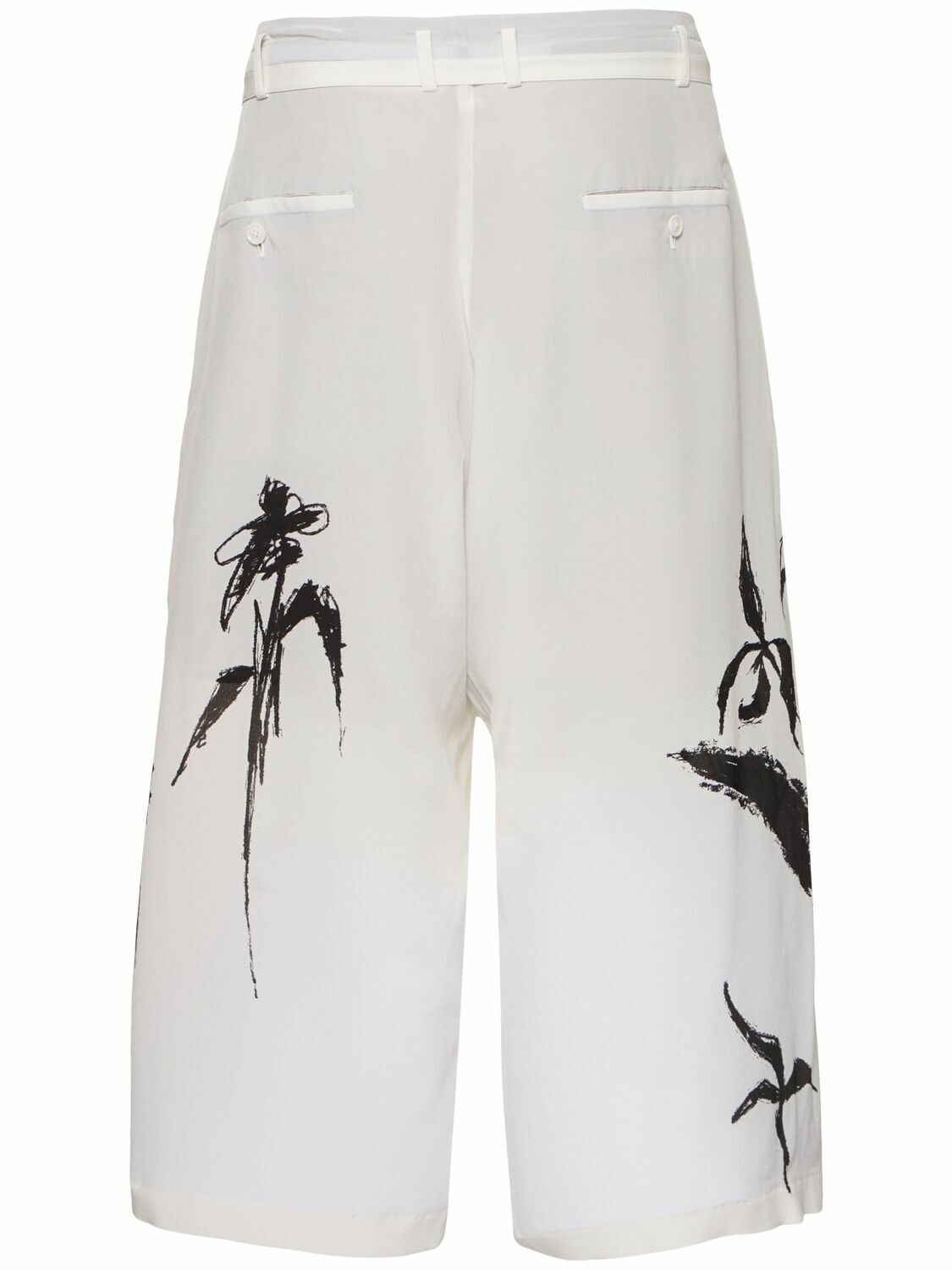 YOHJI YAMAMOTO Belted Wide Silk Pants Yohji Yamamoto