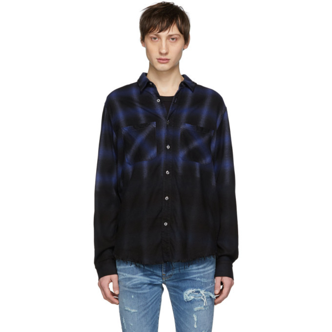 Photo: Amiri Blue and Black Forever Plaid Shirt