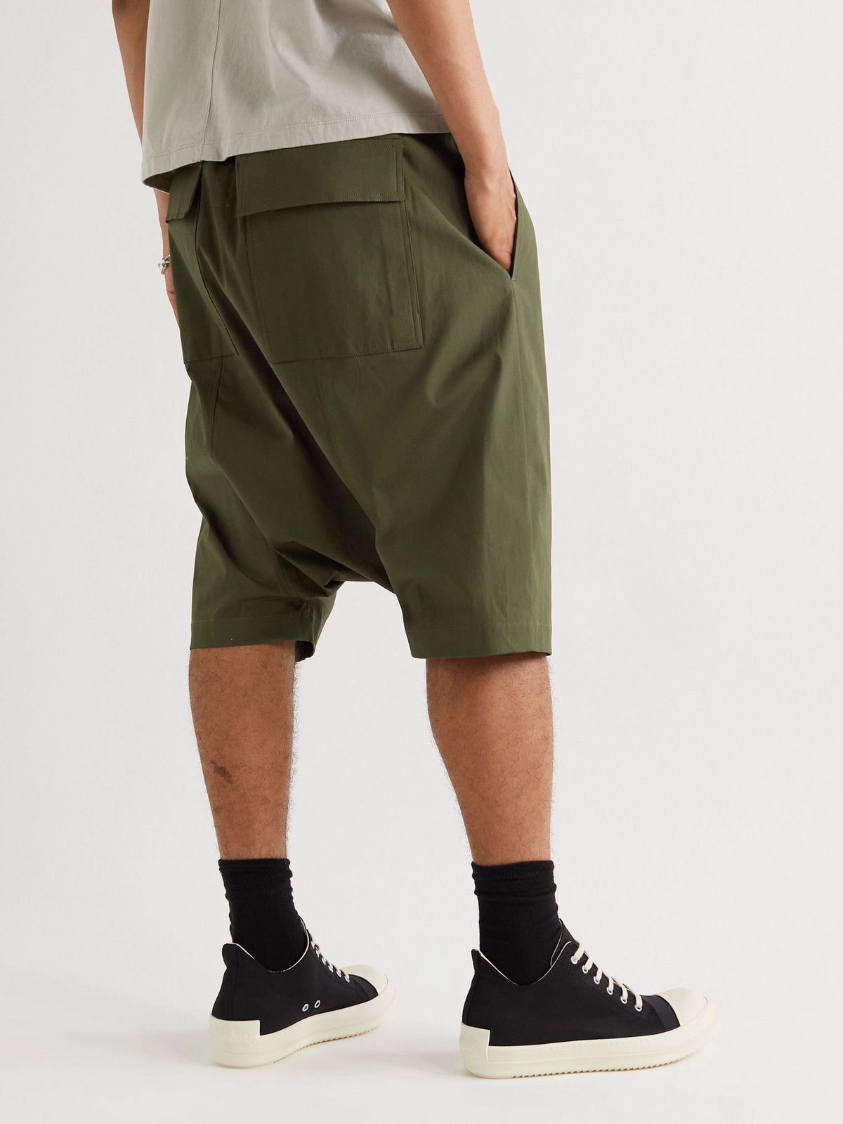 Rick Owens - Pod Cotton-Blend Canvas Drawstring Shorts - Green