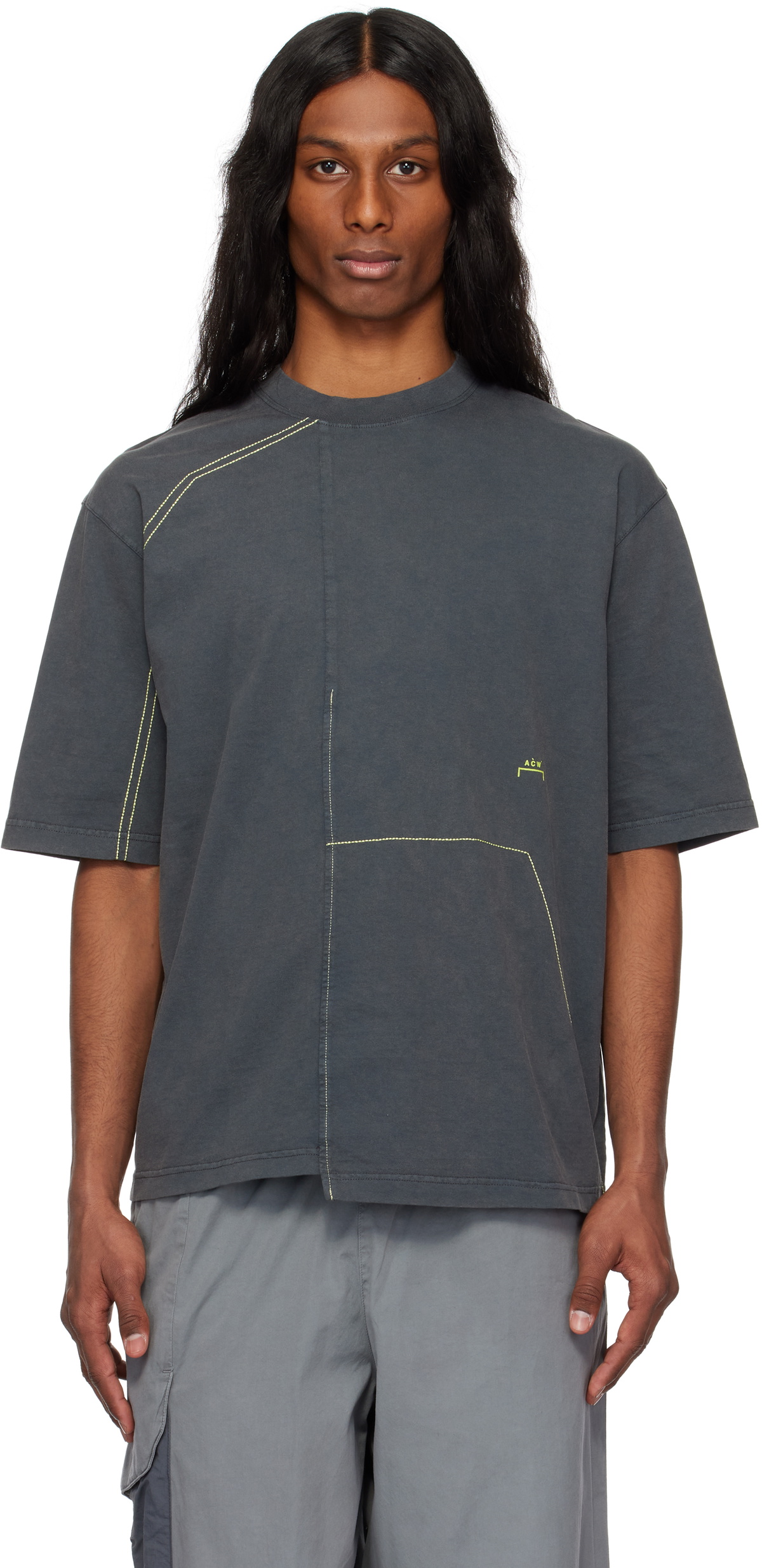 ★A-COLD-WALL★ Aspect Short Sleeve T-Shirt Grey Slate ACWMT Gray Aspect T-shirt by A-COLD-WALL* on Sale