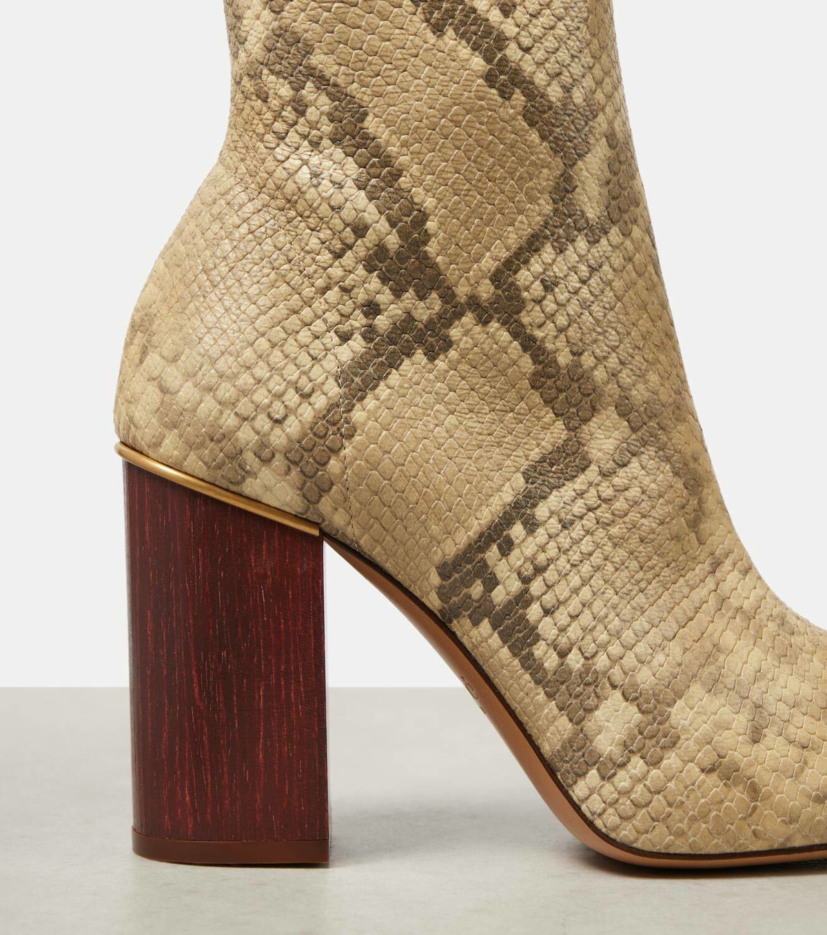 Chloé Ambre snake-effect leather ankle boots Chloe